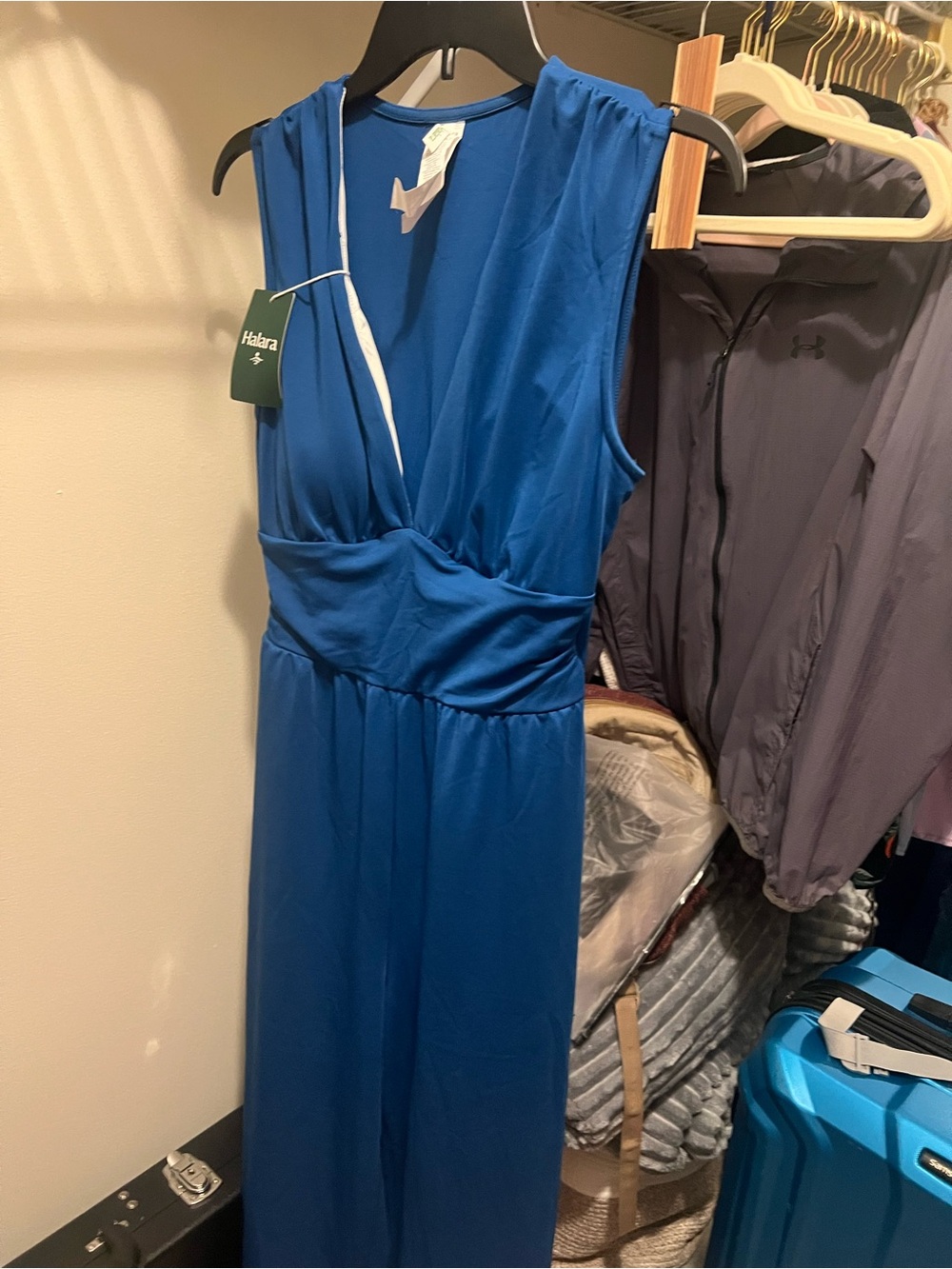 HALARA Cobalt Blue Sleeveless Jumpsuit